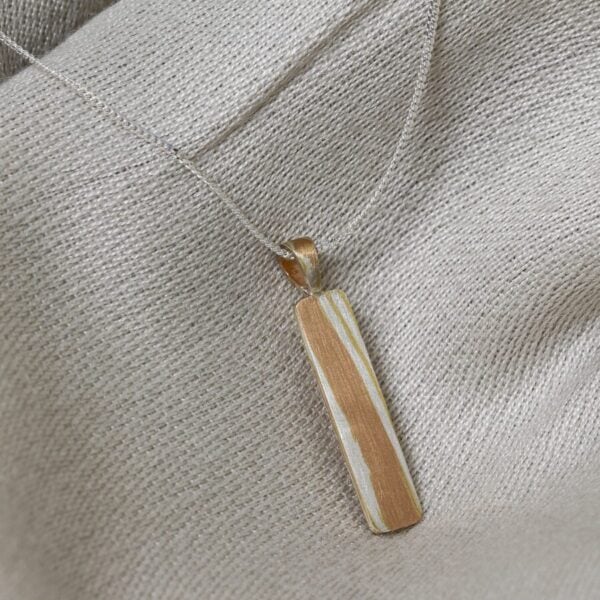 Handmade Mokume Gane Drop Pendant
