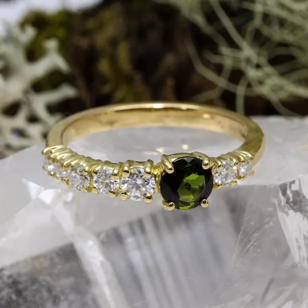 The Tulla: 18ct Gold Multi Stone Ring (Diamond, Moissanite, Ruby, Sapphire or Tourmaline)