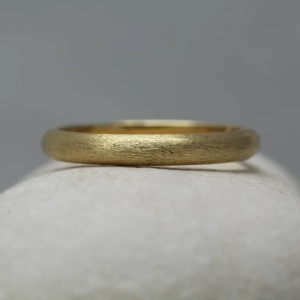 The Lee: Handmade 14ct Yellow Gold Wedding Band with Etched finish