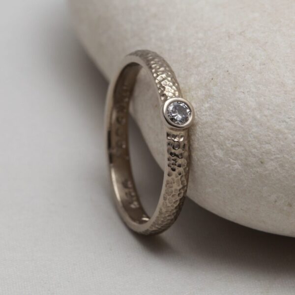 The Keltie: Delicate 14ct White Gold Moissanite or Diamond Ring