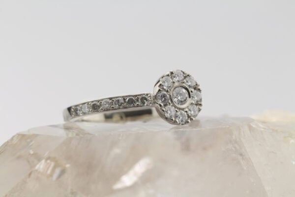 The Lea: Handmade 950 Platinum Wed-fit Diamond or Moissanite Halo Engagement Ring