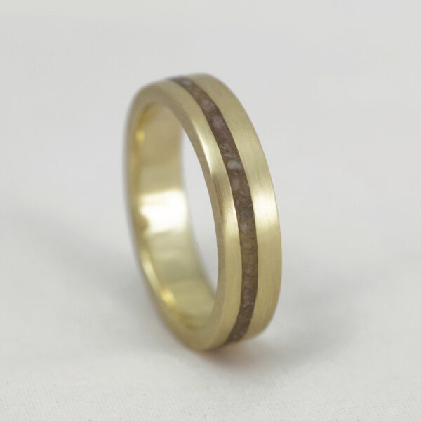 The Elvanfoot: Handmade 18ct Yellow Gold Ring with Deer Antler Inlay