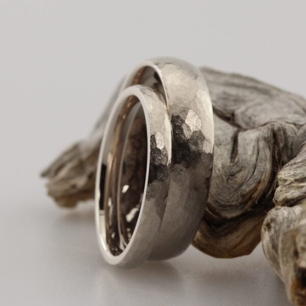 The Barrs: Recycled 18ct White Gold Matching Wedding Rings