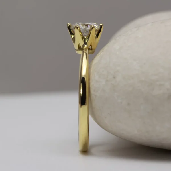 The Lecanvey: Handmade 18ct Yellow Gold Royal Crown Solitaire Engagement Ring