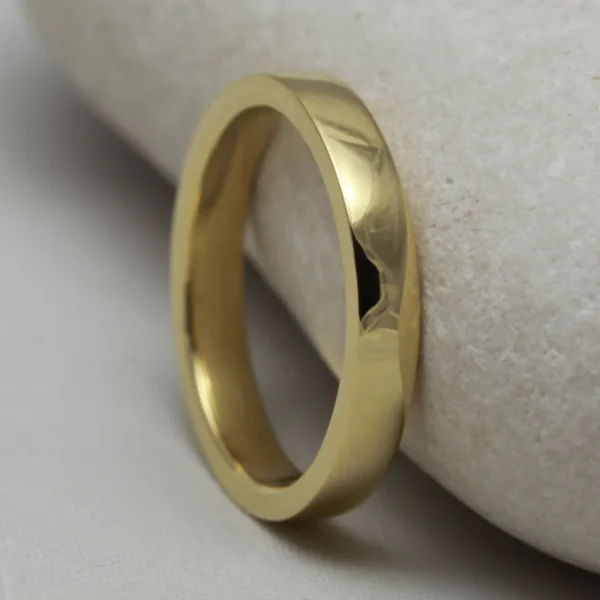 The Brora: Ethical 9ct Yellow Gold Wedding Band with Polished finish