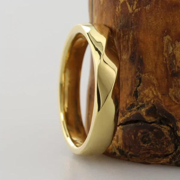The Tyne: Ethical 14ct Yellow Gold Twist Wedding Ring
