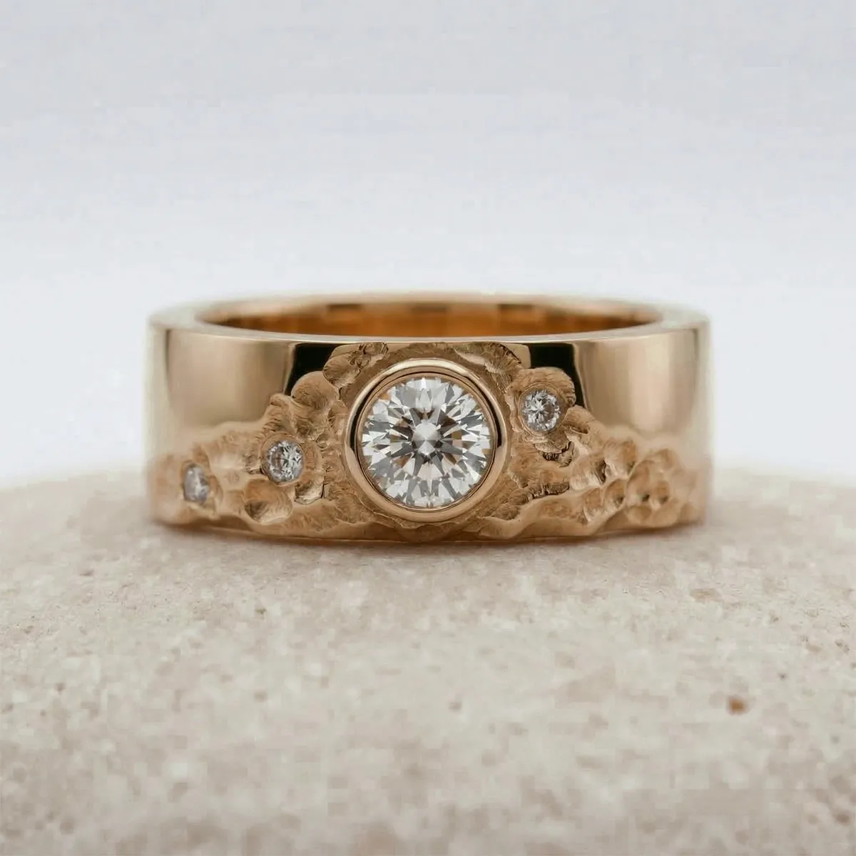 Recycled 18ct Rose Gold Sun and Mountain Ring