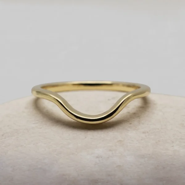 The Bann: Handmade 18ct Yellow Gold Bespoke Curved Wedding Ring