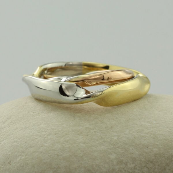 The Whiskes: Ethical 18ct Gold and 950 Platinum Mixed Metal Wedding Rings