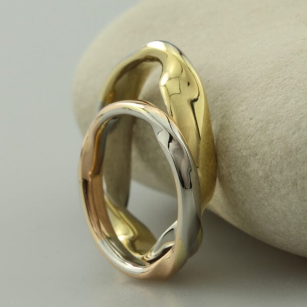 The Whiskes: Ethical 18ct Gold and 950 Platinum Mixed Metal Wedding Rings