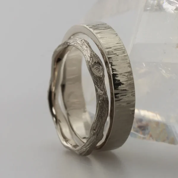 The Twig and Bark: Handmade 950 Platinum Wedding Ring Set