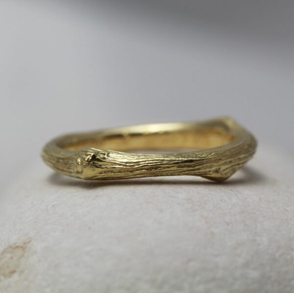 The Balwoges: 18ct White Gold Oak Twig Wedding Ring