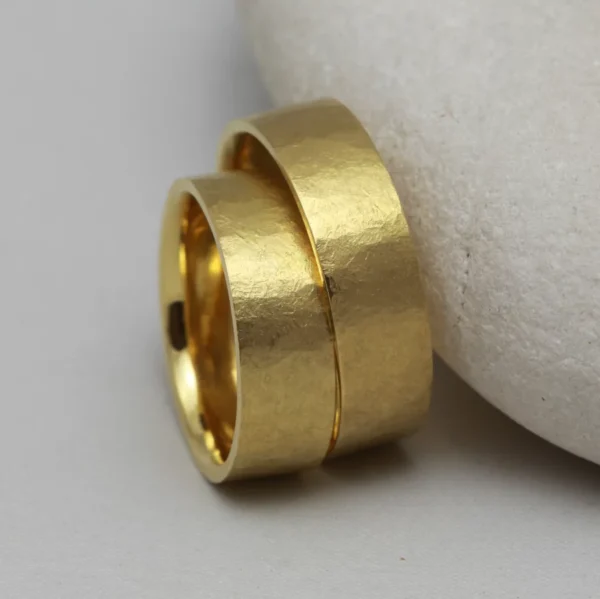 The Fiddichs: Eco 14ct Yellow Gold Matching Wedding Bands