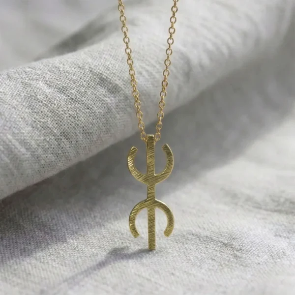 Handmade 18ct Yellow Gold Amazigh Yaz Pendant