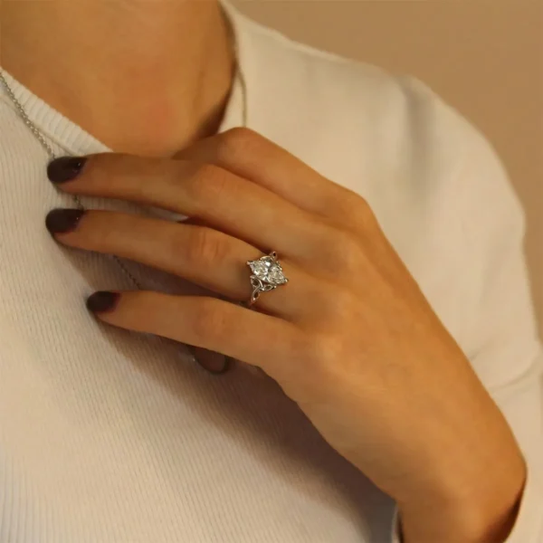 The Evenlode: 950 Platinum Diamond or Moissanite Celtic Trinity Knot Solitaire Engagement Ring